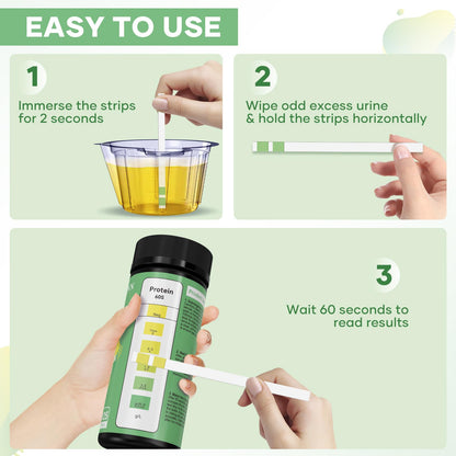 BACNUNN Urine Protein Test Strips – 125 Count | Home Kidney Health