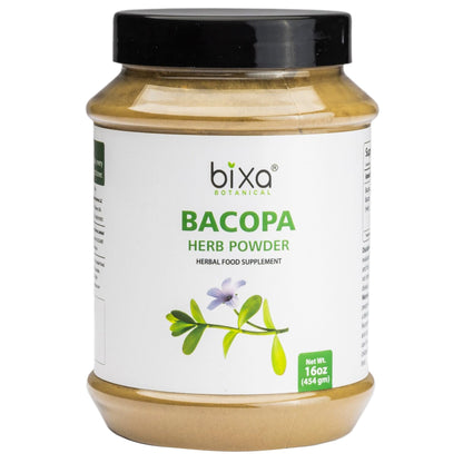 Bacopa Monnieri (Brahmi) Leaves - 1 lb | Ayurvedic Herbal Powder | Gluten Free, Non-GMO, Steam Treated | Bixa Botanical