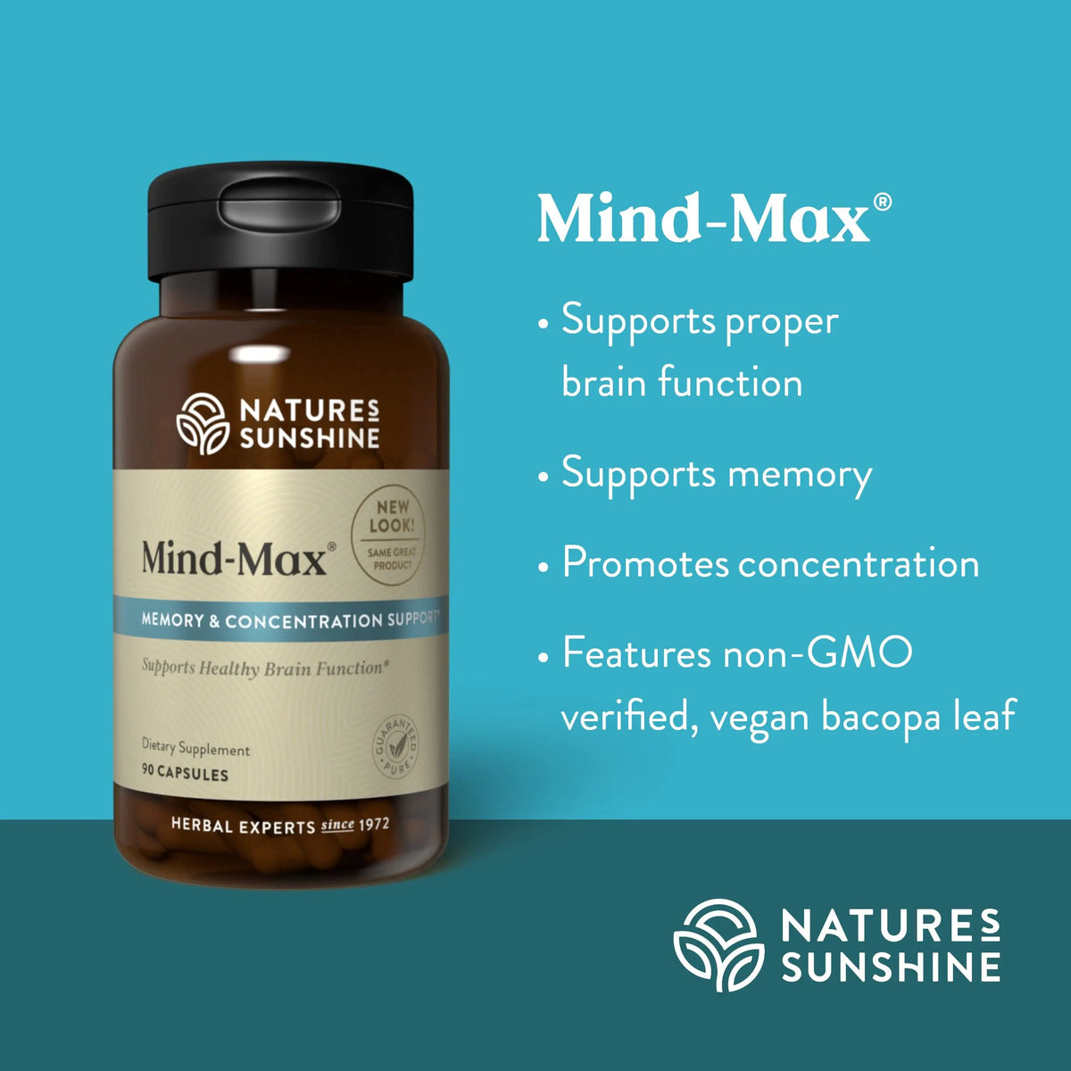 Nature's Sunshine Mind-Max 90 Capsules | Brain Support & Circulation BritishVita | Premium UK Vitamins & Wellness Supplements