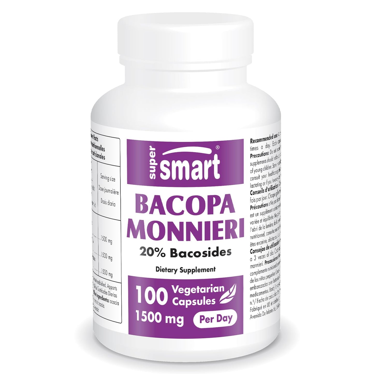 Supersmart Bacopa Monnieri 1500mg Daily | High Bioavailability Nootropic