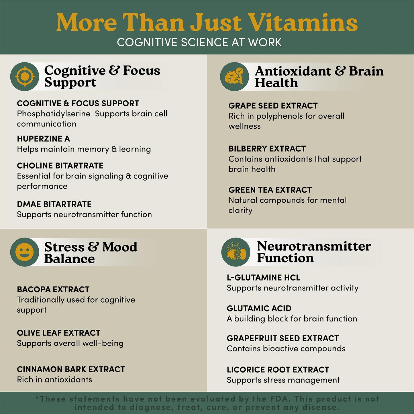 Brain Supplements for Memory & Focus – Bacopa, PS & Omega-3