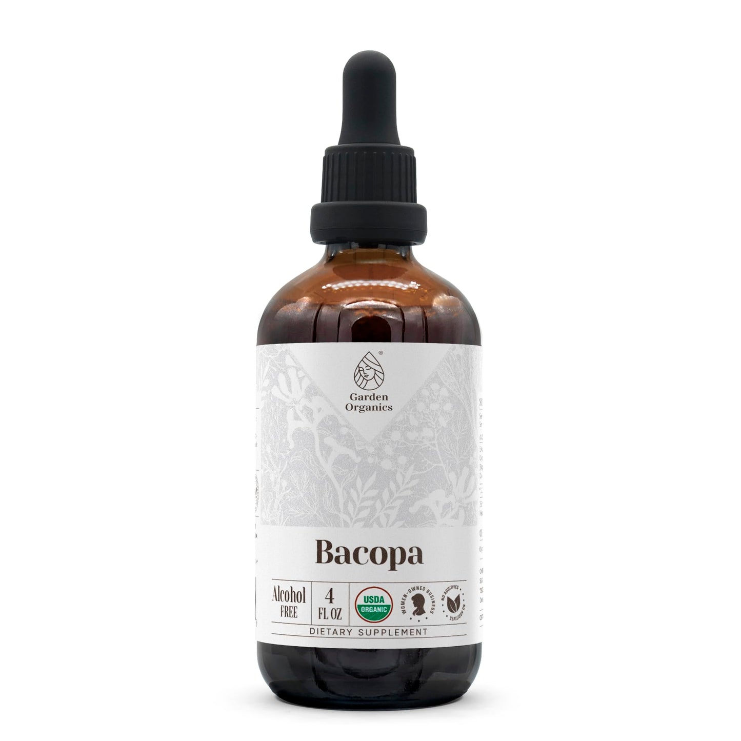 Bacopa USDA Organic | Alcohol-Free Tincture 4 oz | Bacopa Monnieri (Bacopa) Dried Herb