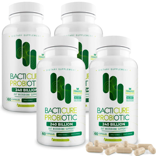 Bacticure Immune Support - 4 Bottles x 60 Capsules, Patented Formula BritishVita | Premium UK Vitamins & Wellness Supplements