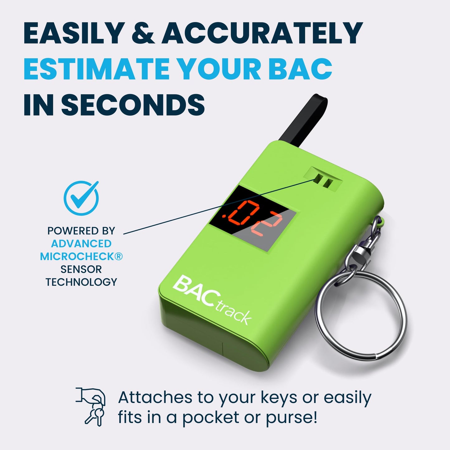 BACtrack Keychain Breathalyzer Green (2 Pack) | Ultra-Portable Pocket Alcohol Tester