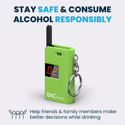 BACtrack Keychain Breathalyzer Green (2 Pack) | Ultra-Portable Pocket Alcohol Tester