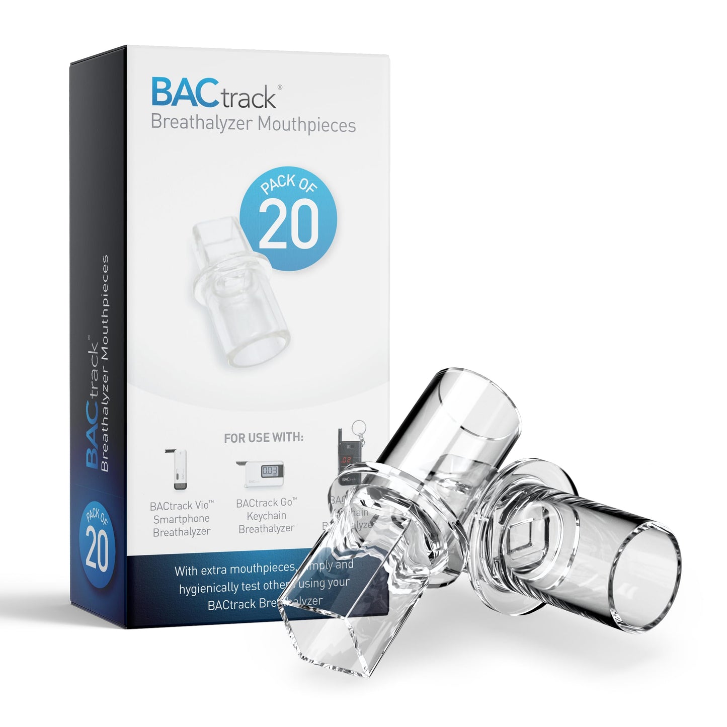 BACtrack Keychain Mouthpieces (20 Count) - Replacement for Keychain, Go, Vio & T60