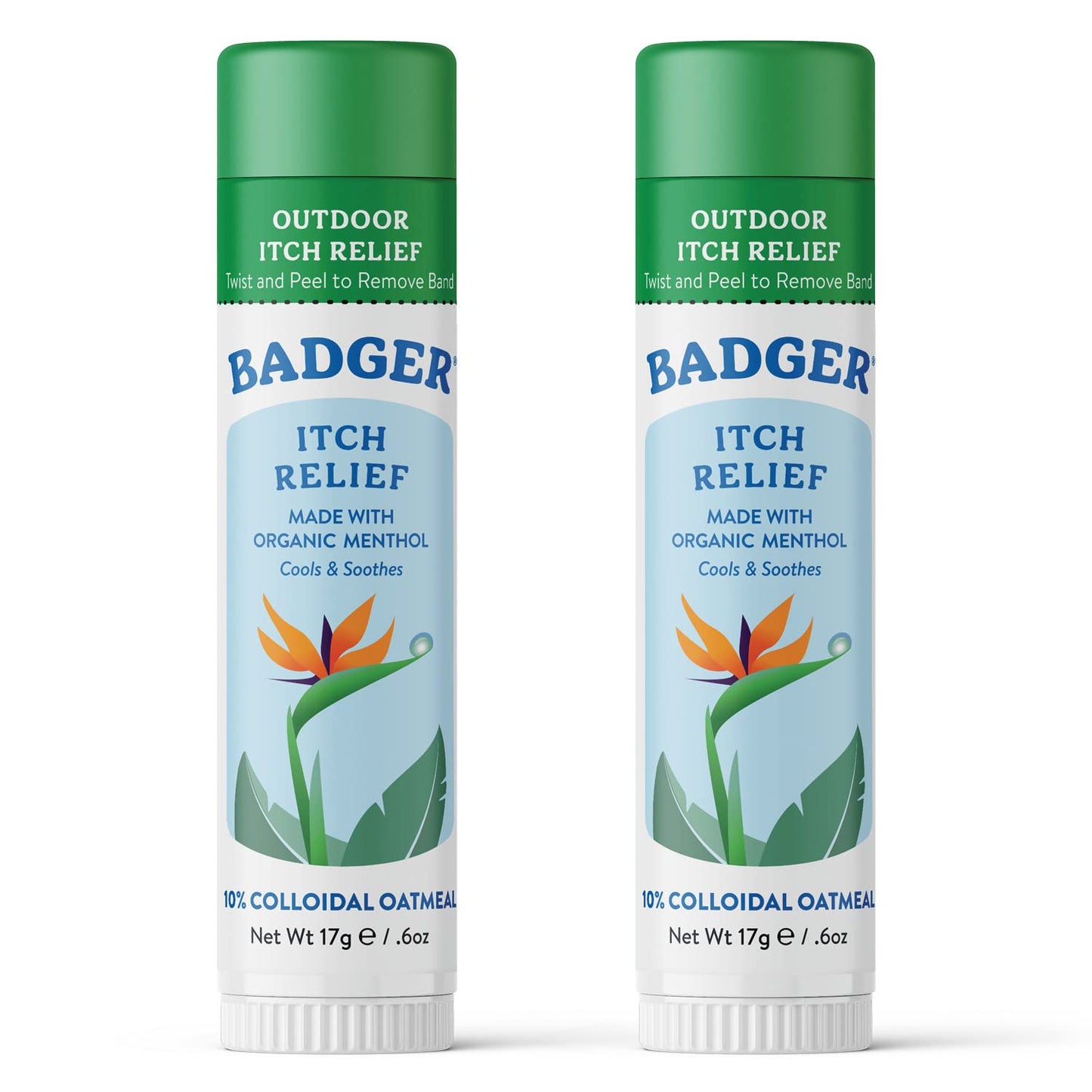 Badger Bug Bite Itch Relief Stick — Natural Anti-Itch for Bites, Poison Ivy & Rashes | 0.6 oz (2-Pack)