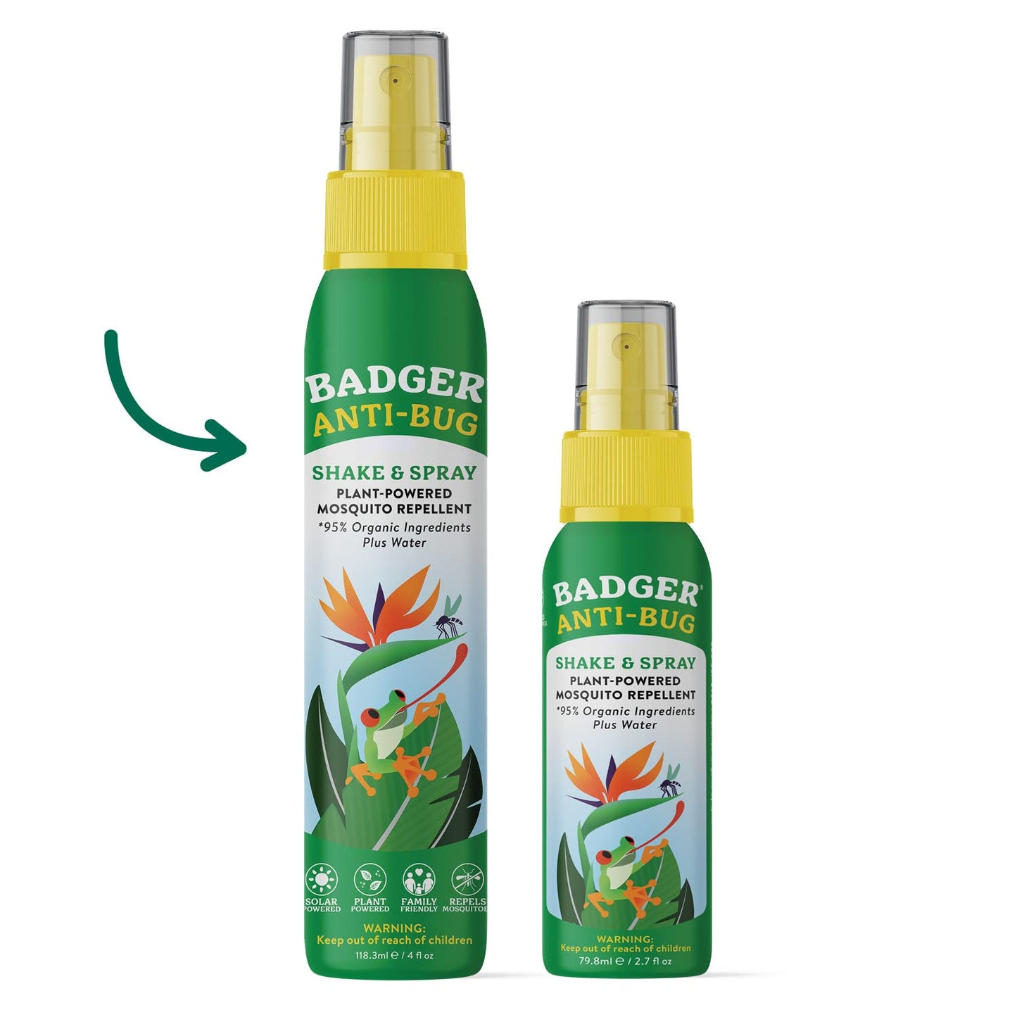 Badger Bug Spray | All-Natural Family-Friendly Mosquito Repellent with Organic Essential Oils | 4 fl oz (2-Pack)