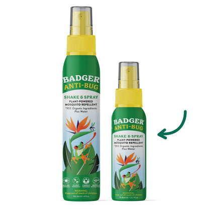 Badger Bug Spray Travel Size – All-Natural, Deet-Free Mosquito Repellent (2.7 fl oz)