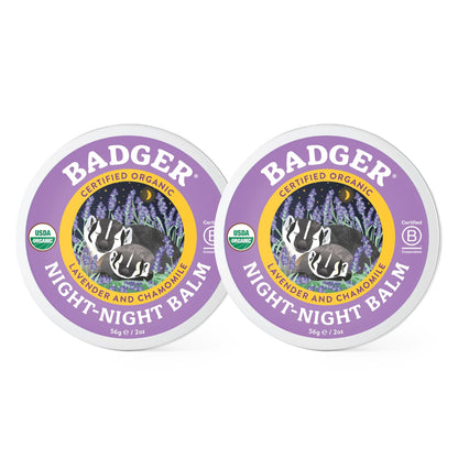 Badger Night Night Balm Chamomile & Lavender – Organic Kids Sleep Balm, 2 oz (2 Pack)