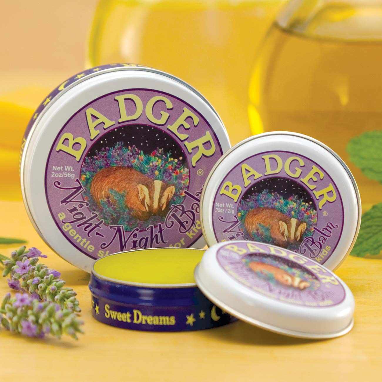 Badger Night Night Balm Chamomile & Lavender – Organic Kids Sleep Balm, 2 oz (2 Pack)