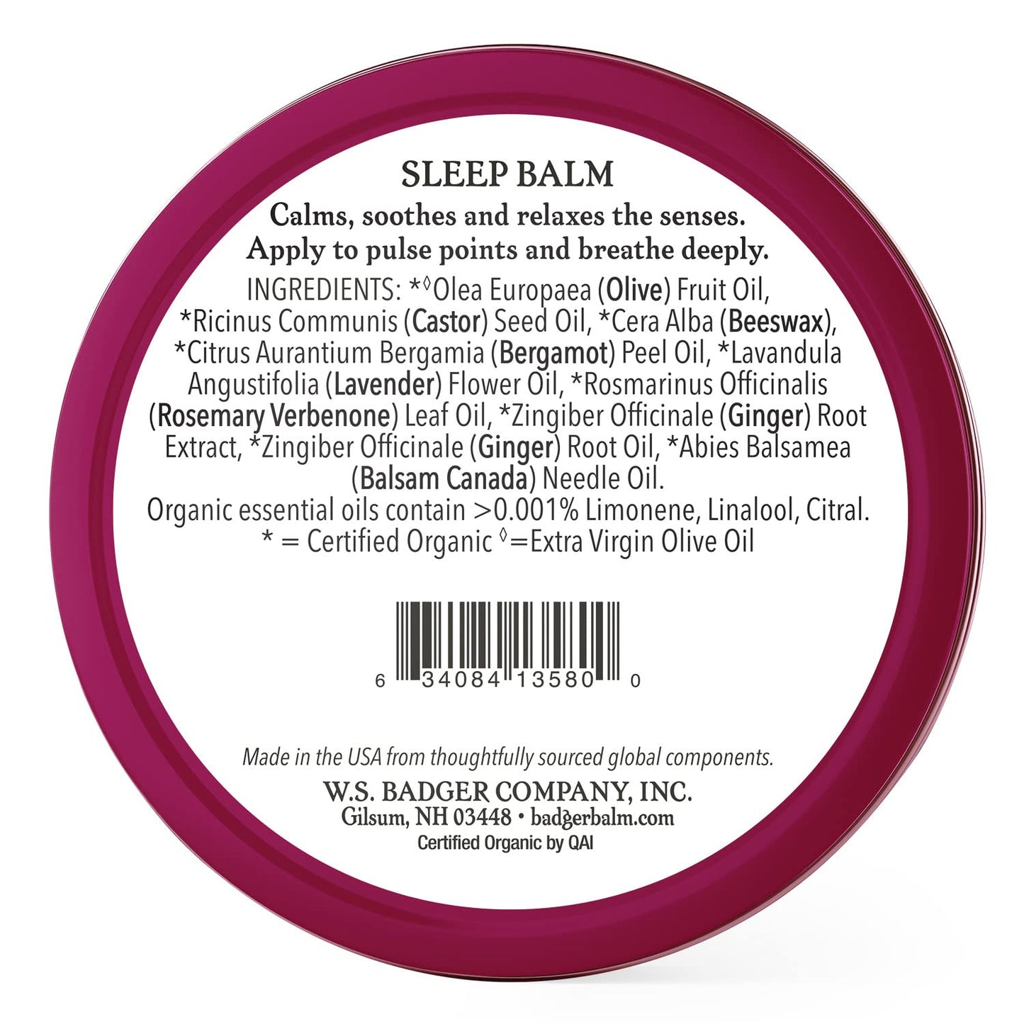 Badger Sleep Balm – Lavender & Bergamot for Relaxing Nights | 2 oz