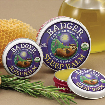 Badger Sleep Balm – Organic Lavender & Bergamot Sleep Support (3-Pack, 0.75 oz Tin)