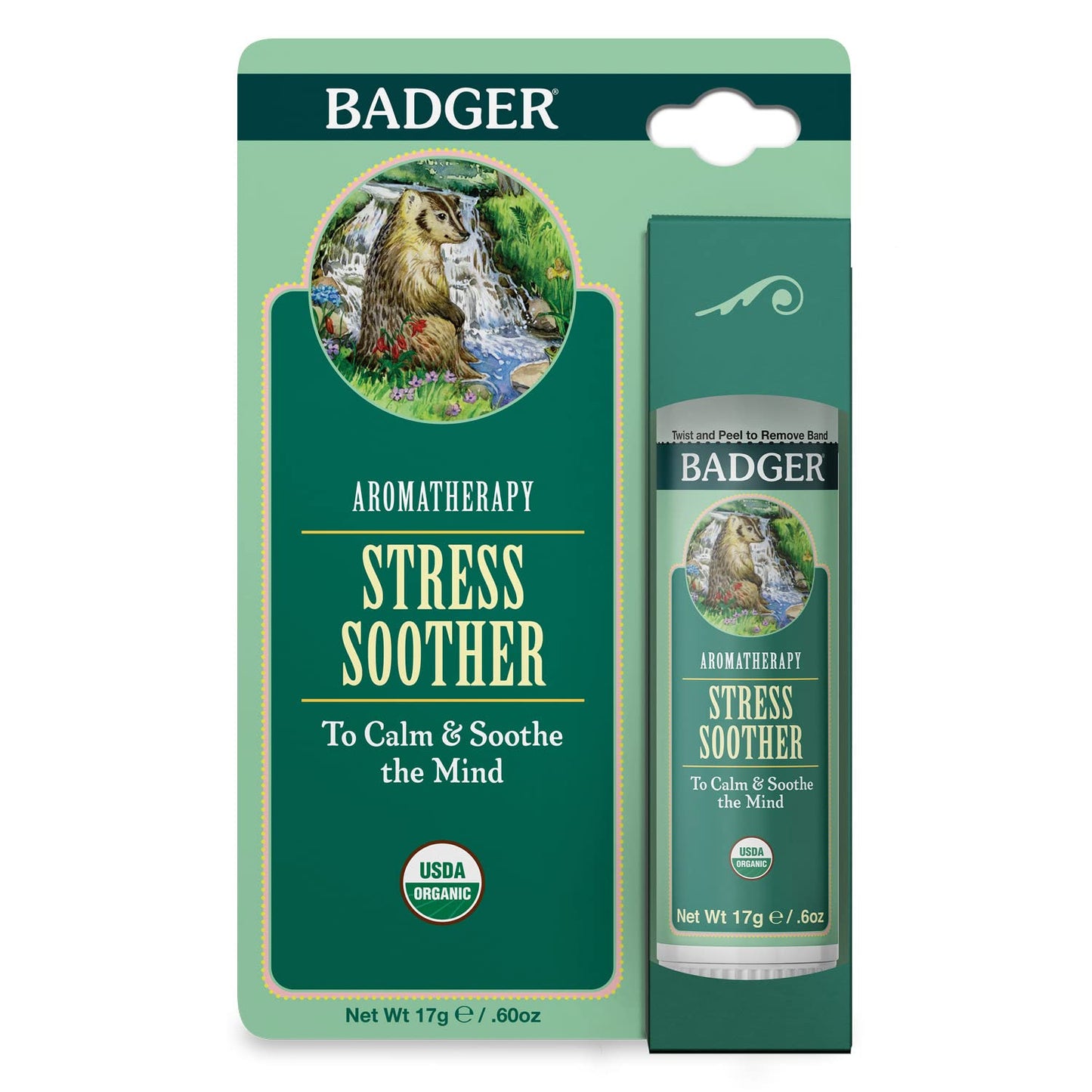 Badger Stress Soother Balm – Organic Essential Oils, Portable Stress Relief Stick