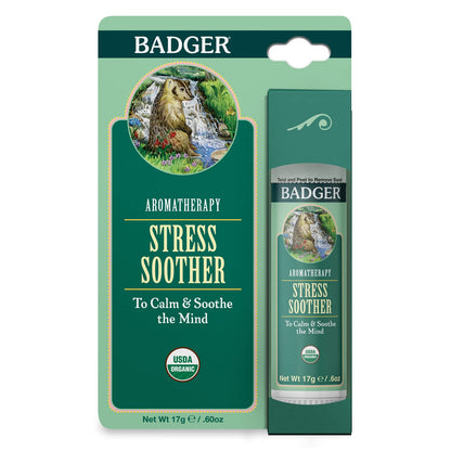 Badger Stress Soother Balm – Organic Essential Oils, Portable Stress Relief Stick