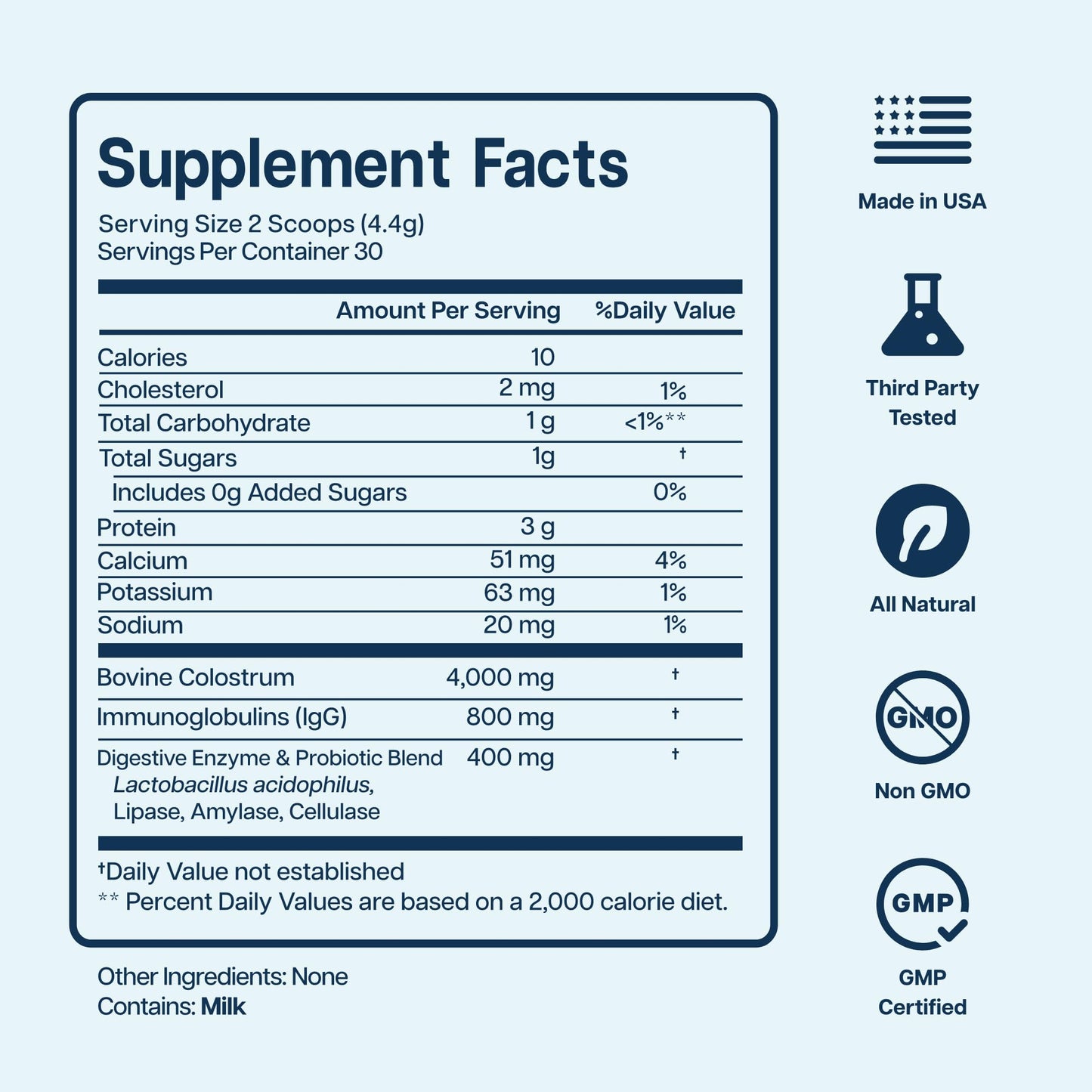 Baese Nutrition 4000mg 800 IgG Grass Fed with Probiotics Bovine Colostrum Powder Supplement for Kids & Adults with Immunoglobulins (132 Grams, Unflavored)