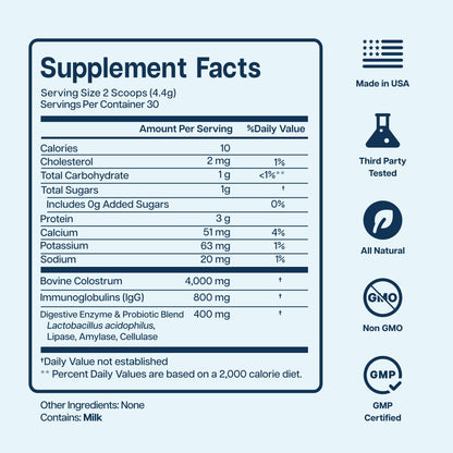 Baese Nutrition 4000mg 800 IgG Grass Fed with Probiotics Bovine Colostrum Powder Supplement for Kids & Adults with Immunoglobulins (132 Grams, Unflavored)