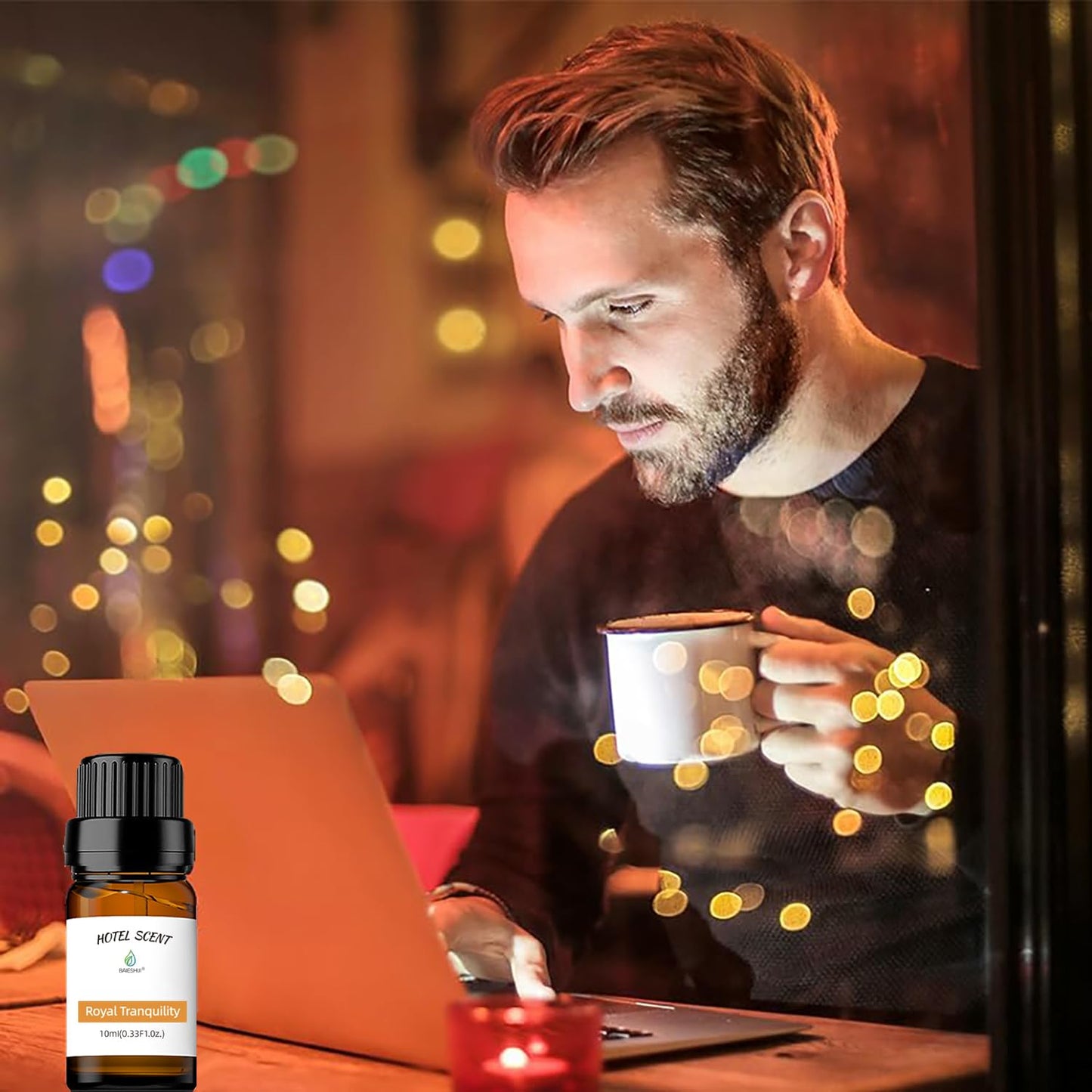BAIESHIJI Royal Tranquility Hotel Diffuser Oil – 10ml Lemon, Jasmine & Amber
