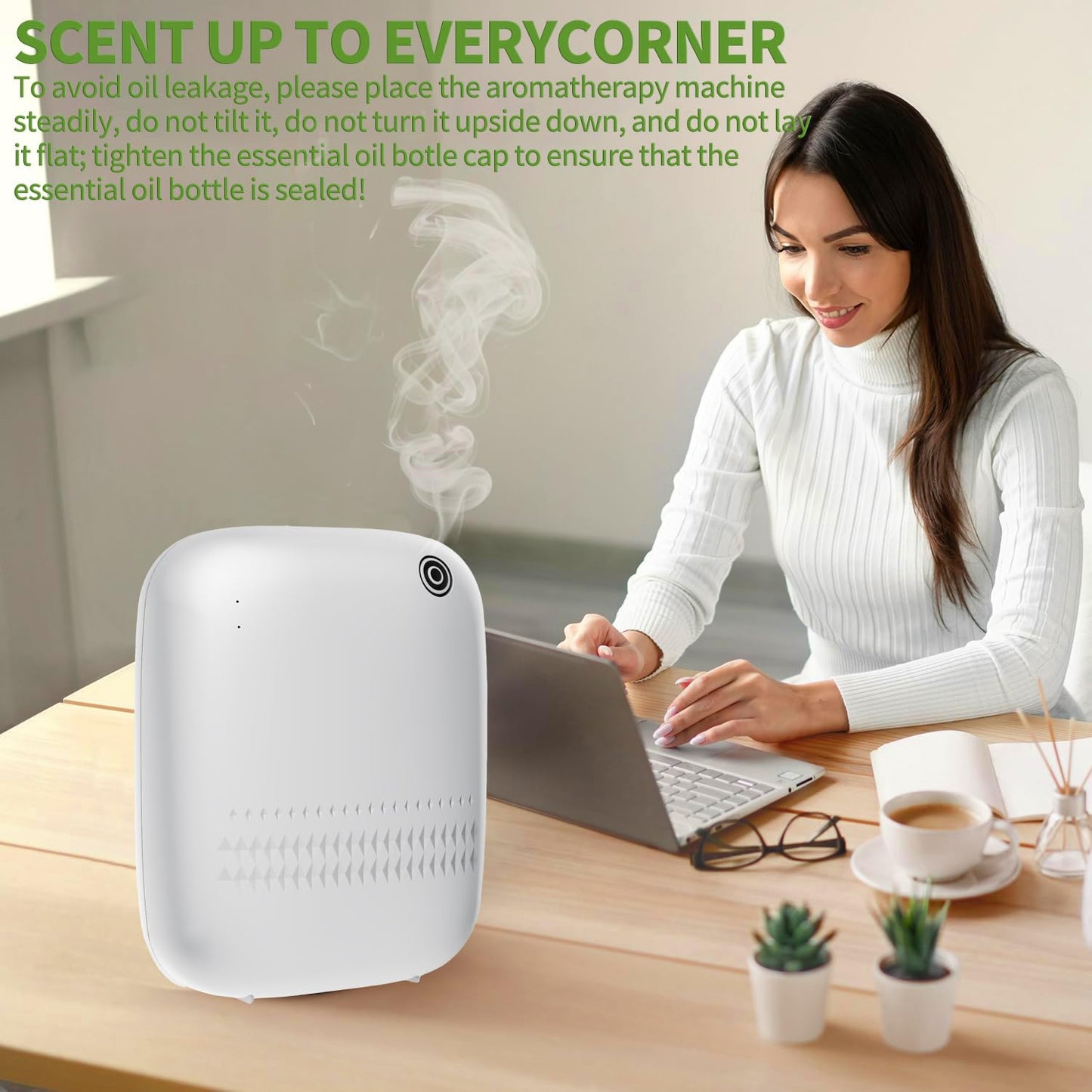 BAIESHIJI Smart Scent Air Machine — 2000 sq ft Cold Diffusion Diffuser + Roy Tranquility Oils