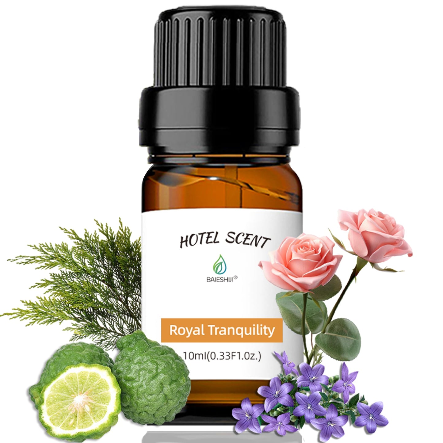 BAIESHIJI Royal Tranquility Hotel Diffuser Oil – 10ml Lemon, Jasmine & Amber