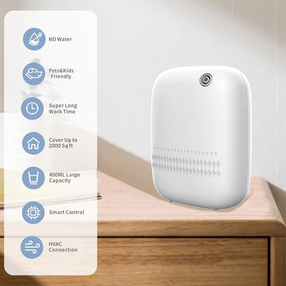 BAIESHIJI Upgraded Scent Air Machine – 2000 sq ft Coverage, 400ML Diffuser + 100ML White Tea Harmony Oil