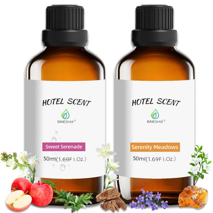 BAIESHIJI Serenity Meadows & Sweet Serenade Hotel Diffuser Oils – 50ml Luxury Aromatherapy