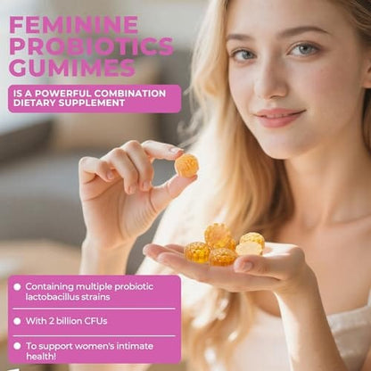 BAKAKOUL Feminine Probiotics Gummies for Women | Supports pH Balance & Digestive Health | 60 Gummies