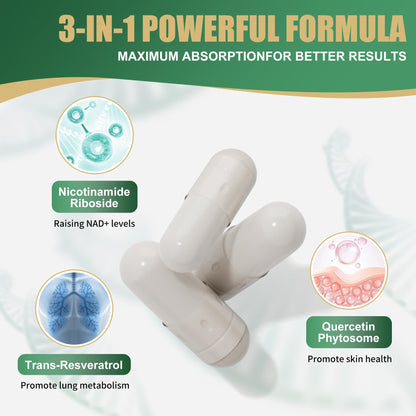 BAKAKOUL NAD Supplement – Liposomal NR & Resveratrol (900mg NAD+) 80 Caps
