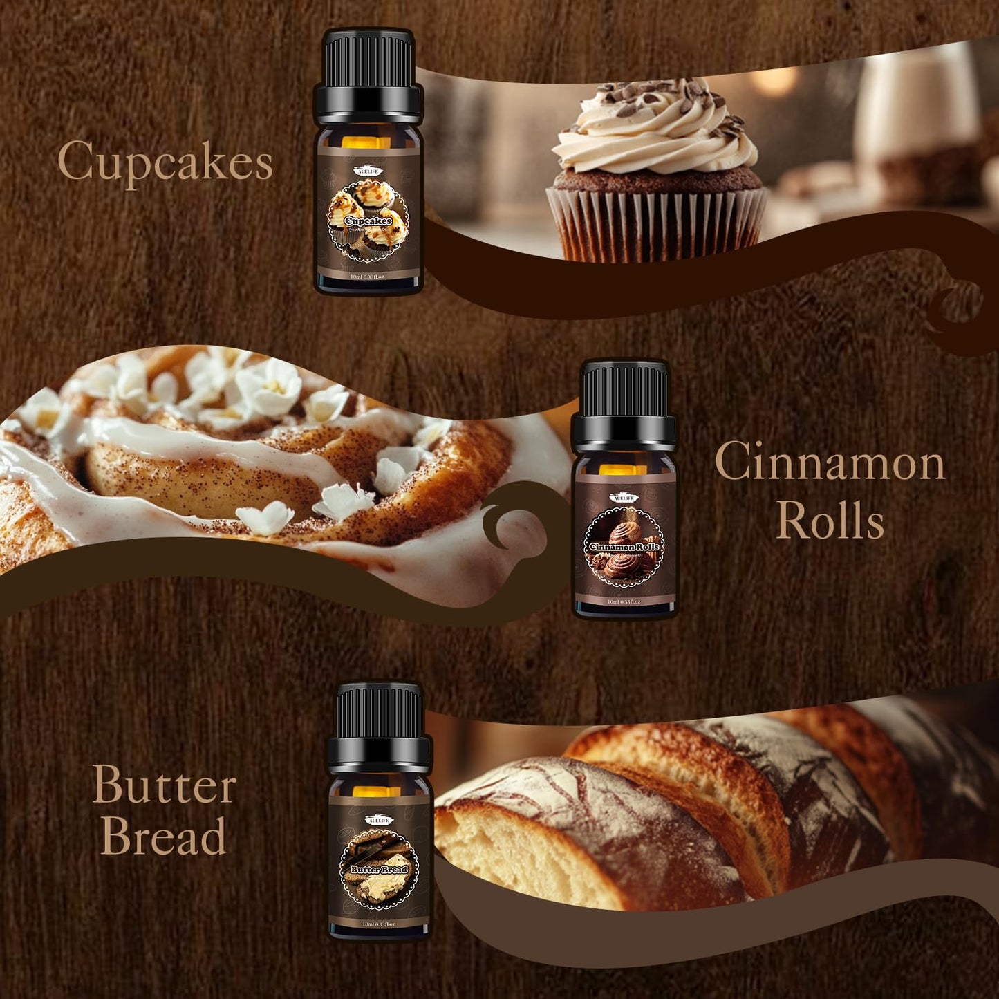 Bakery Essential Oils Set - Vanilla Bean, Cookies, Cinnamon Rolls & More | Father's Day Gift