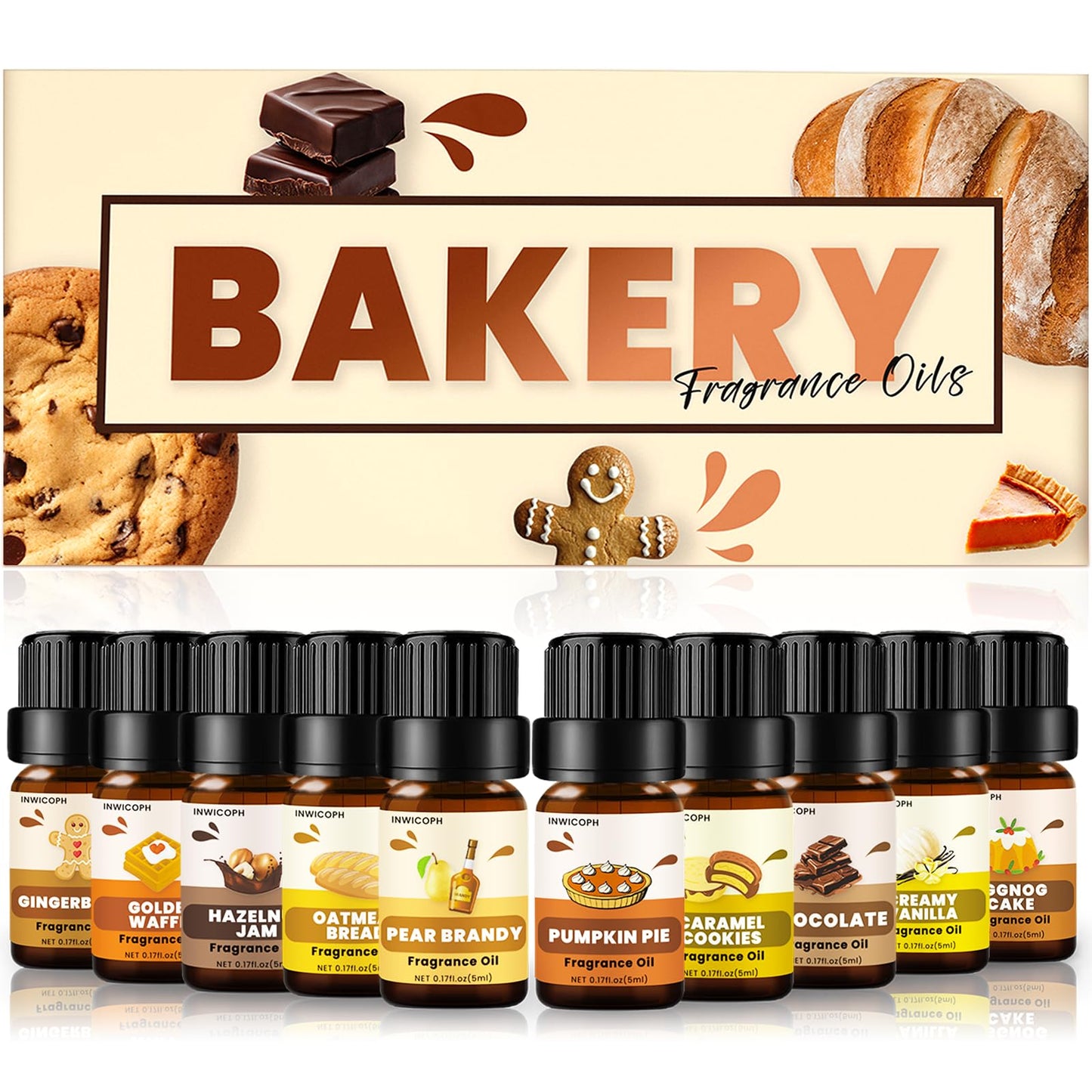 Bakery Essential Oils Set (10×5ml) – Fragrance Oils for Soap & Candle Making