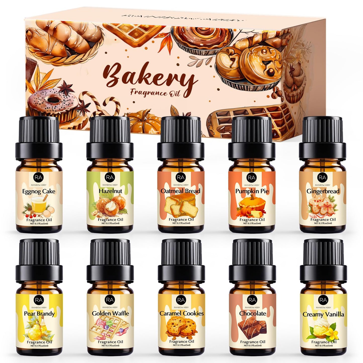 Bakery Essential Oils Set – RAINBOW ABBY Fragrance Oils for Diffusers & Candles