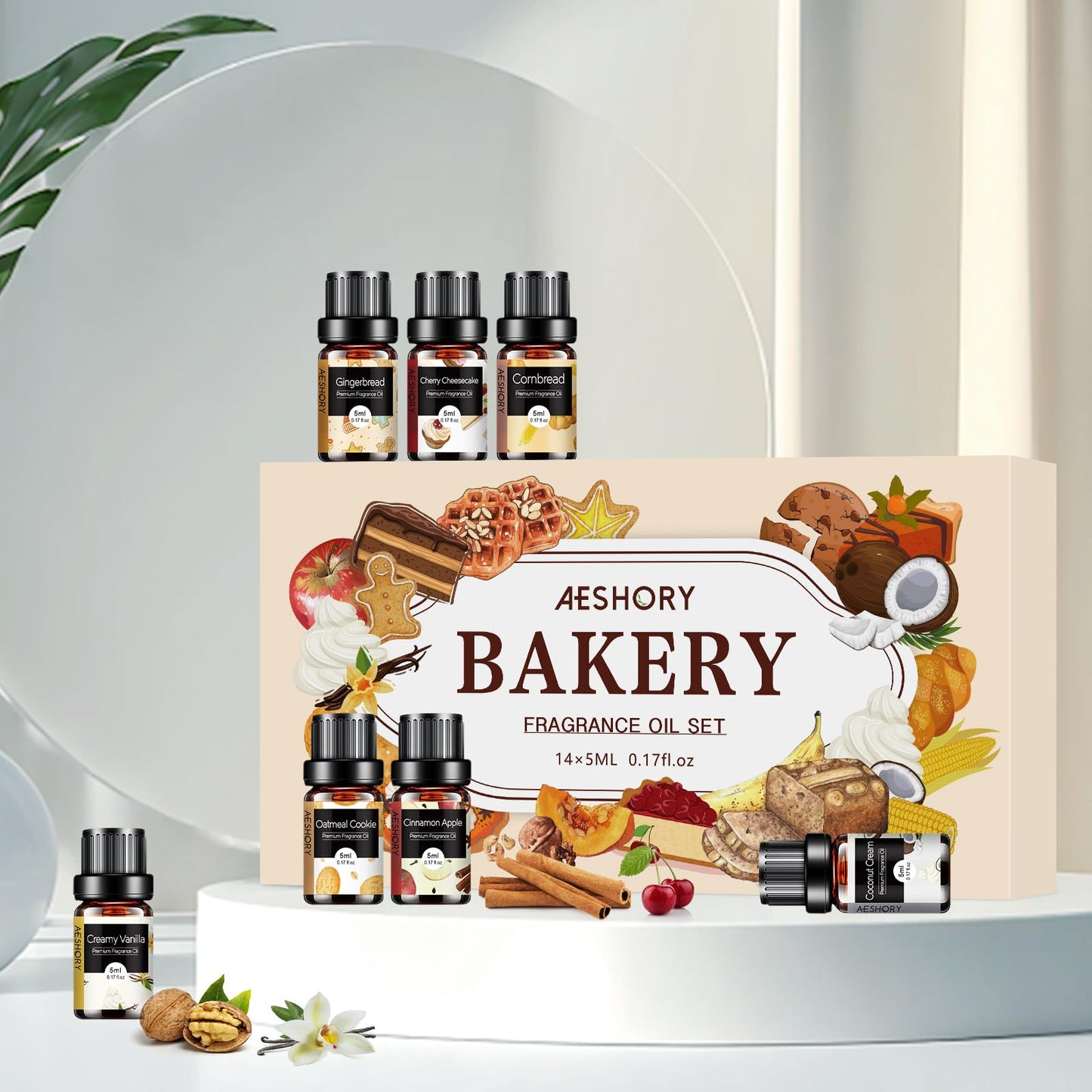 Bakery Essential Oils Set (14x 5ml) – Fragrance Oils for Diffusers & Candles