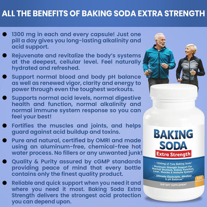 Baking Soda Aluminum Free 1300mg – Extra Strength Organic Capsules