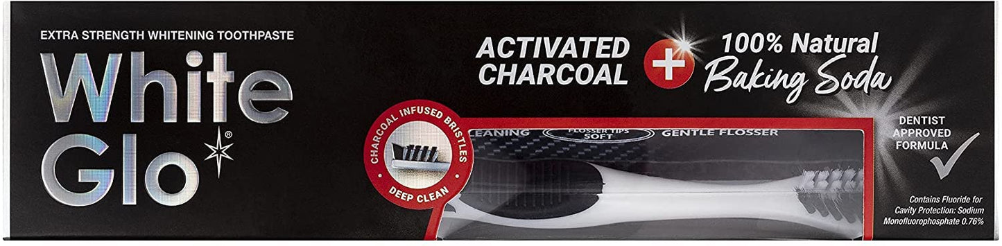 White Glo Charcoal + Baking Soda Maximum White Toothpaste 150g