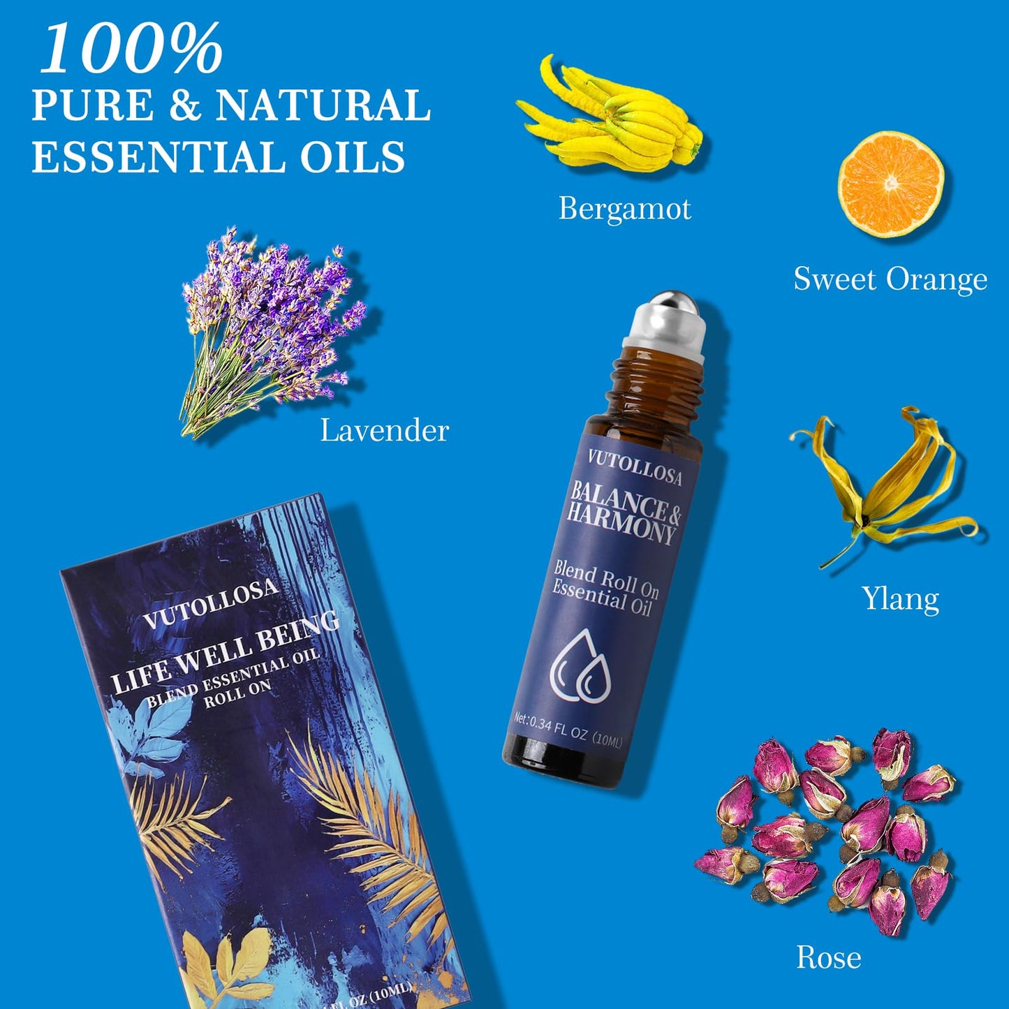 2-Pack Balance & Harmony Essential Oil Roll-On – 100% Natural Stress Relief | VUTOLLOSA