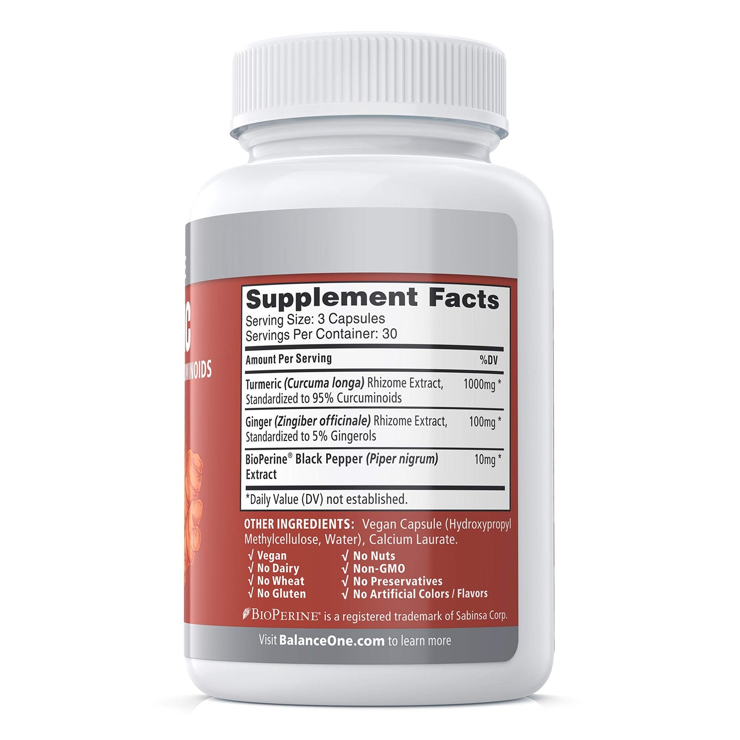 Balance ONE Turmeric 1000mg with 95% Curcuminoids – Joint Support & Antioxidant