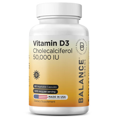 Balancebreens Vitamin D3 50,000 IU – 60 Veggie Capsules | Immune & Bone Health