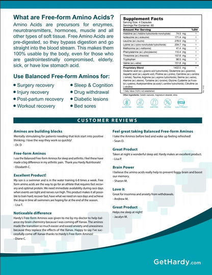 Balanced Free-Form Aminos – Amino Acids with the Profile of Human Milk