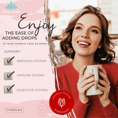 Balanced Health B12 1,000 mcg Sublingual Drops – Raspberry, 2oz, 120 Servings (Pack of 2)