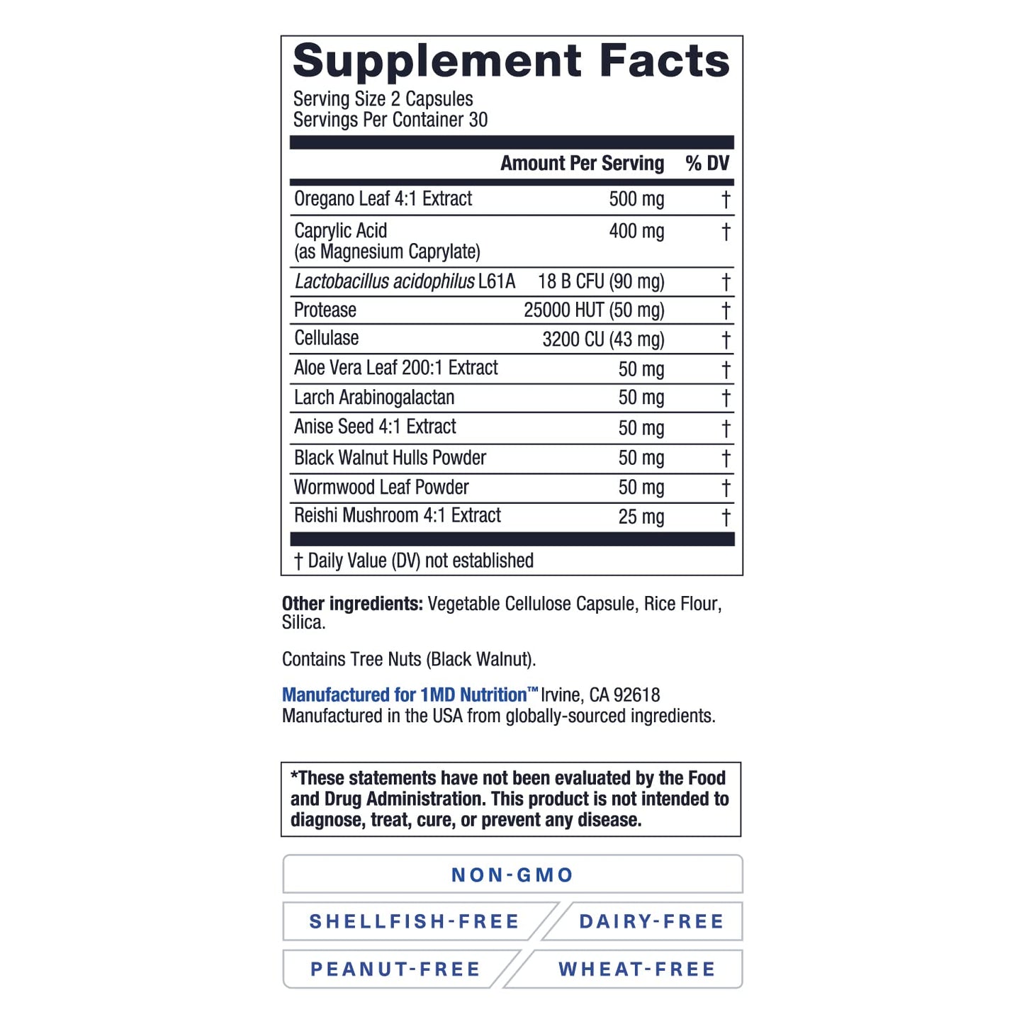 BalanceMD Vaginal Probiotics – 1MD Nutrition | Oregano & Caprylic Acid with Lactobacillus | 120 Capsules
