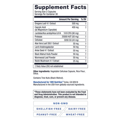 BalanceMD Vaginal Probiotics – 1MD Nutrition | Oregano & Caprylic Acid with Lactobacillus | 120 Capsules
