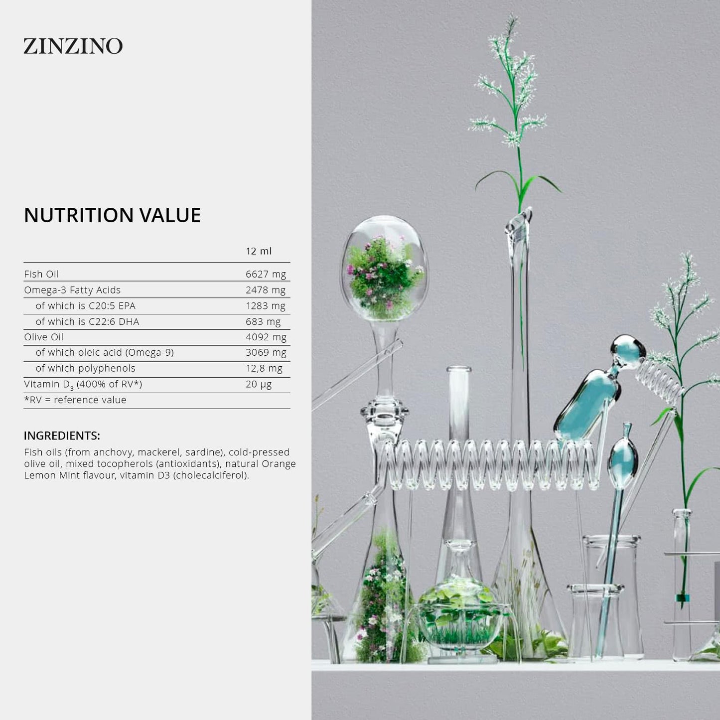 Zinzino BalanceOil+ Premium – Omega-3 Fish Oil with Extra Virgin Olive Oil (300ml)