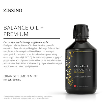 Zinzino BalanceOil+ Premium – Omega-3 Fish Oil with Extra Virgin Olive Oil (300ml)