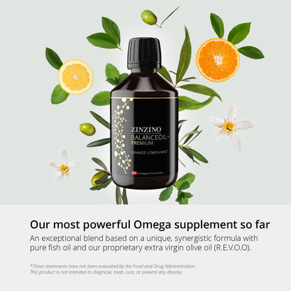 Zinzino BalanceOil+ Premium – Omega-3 Fish Oil with Extra Virgin Olive Oil (300ml)