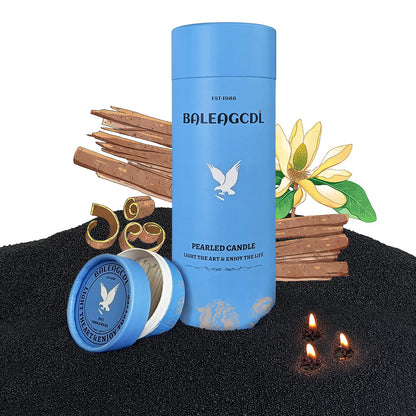 BALEAGCDL Monsoon Wood Pearled Candle – 18oz DIY Sandalwood Sand Candle with 30 Wicks