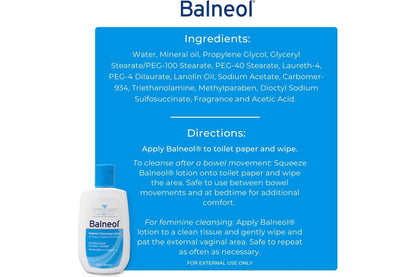 Balneol Hygienic Cleansing Lotion for Sensitive Areas | Gentle, Non-Medicated Relief | USA-Made 3 oz