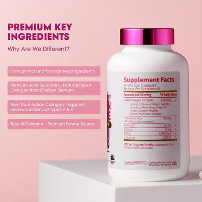 BALNUTRI Collagen Peptide + Hyaluronic Acid – Multi-Collagen Complex for Skin, Hair, Nails & Joints | 255 Capsules