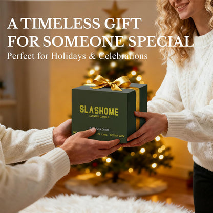 Balsam Cedar Candle – 12oz Soy 3-Wick, 60+ Hour Burn | Luxury Holiday Gift