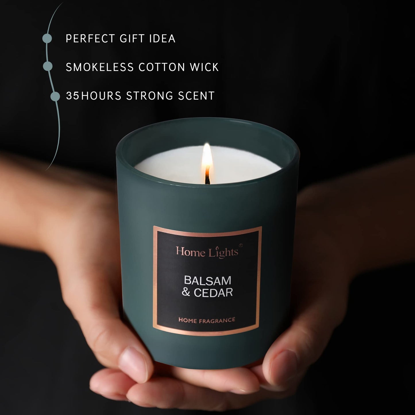 Soy Candle – 7.2 oz, 35h Burn Time | Natural Soy Wax | Balsam & Cedar