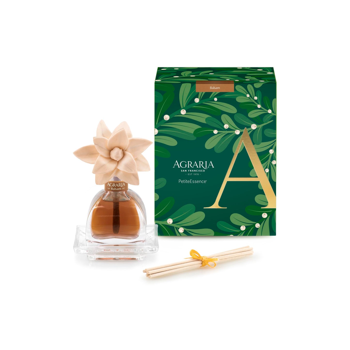 Balsam Holiday PetiteEssence Diffuser 1.7oz | Luxury Flower & Reed Diffuser